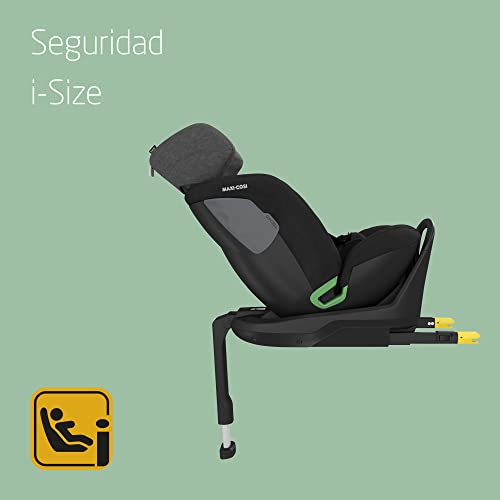 Maxi-Cosi Emerald Silla coche i-Size Grupo 0+/1/2 isofix, i-size R129, silla contramarcha y reclinable, crece con el niño desde nacimiento hasta 7 años (0-25 kg), color Authentic Black, negro