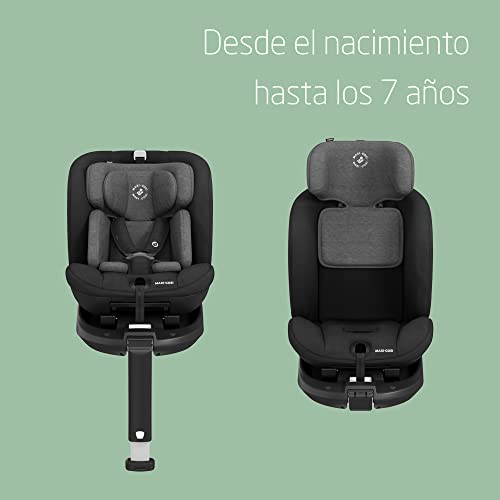 Maxi-Cosi Emerald Silla coche i-Size Grupo 0+/1/2 isofix, i-size R129, silla contramarcha y reclinable, crece con el niño desde nacimiento hasta 7 años (0-25 kg), color Authentic Black, negro