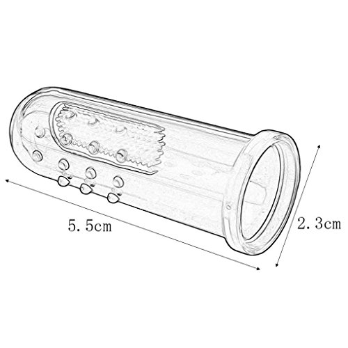 Mengonee Masajeador de goma suave infantil de los dientes del cepillo de dientes del dedo del bebé con la caja