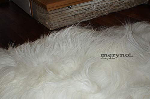 Meryno - Alfombra de Piel de Oveja islanda, Suave Lana Natural, Color Blanco, Small