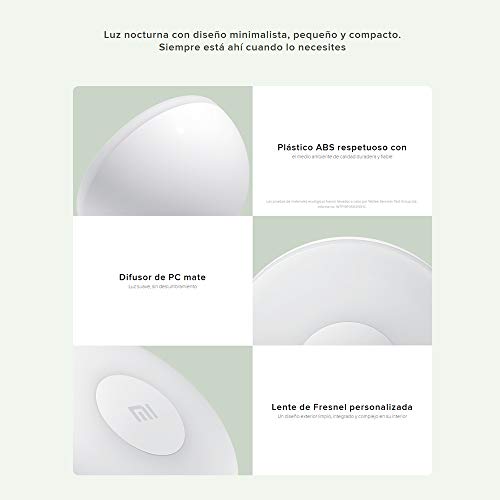 Mi Motion-Activated Night Light 2 Blanco Luz giratoria magnética de 360 °Rotación magnética de 360°, te hará compañía todas las noches