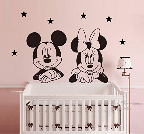 Mickey Mouse Minnie Mouse Estrellas Disney Pegatina de pared Mural Arte deco Decoración del hogar Mural Decoración Calcomanías Cuarto del bebé