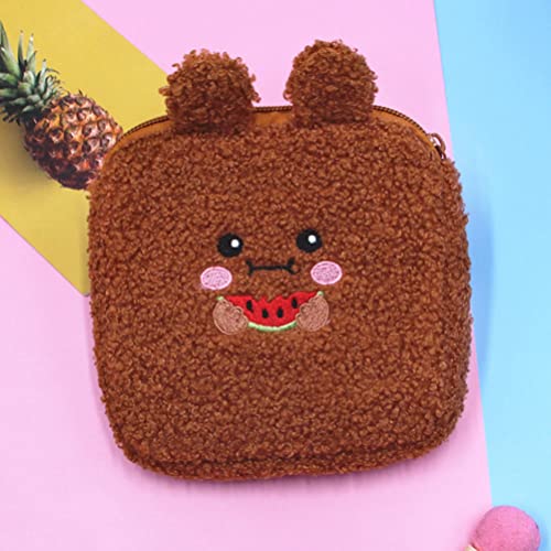 Milisten 4 Unids Peluche de Peluche Bolsa de Servilleta de Enfermería Pastilla de Almohadilla Menstrual Bunny Rabbit Bear Pig Tampon Bolsa de Periodo Pañal Organizadores para Mujeres Niños