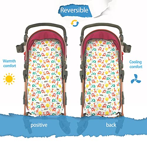 Miracle Baby Cojín Carro Bebe,Colchoneta Silla Paseo Universal,Cojín Silla de Paseo para el Cochecito y Asiento de Carro, 100% Algodón, 32x80cm (Oso)