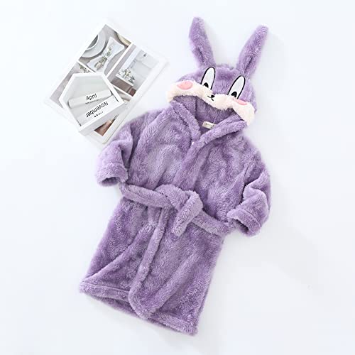 Miyanuby Unisex Bebé Niño Niña Albornoz Franela Suave Manga Larga Animal Sudadera con Capucha Bata Ropa de Dormir Ropa de Hogar para 1-7 años Bebé Niños Niñas Chico Chica Regalo