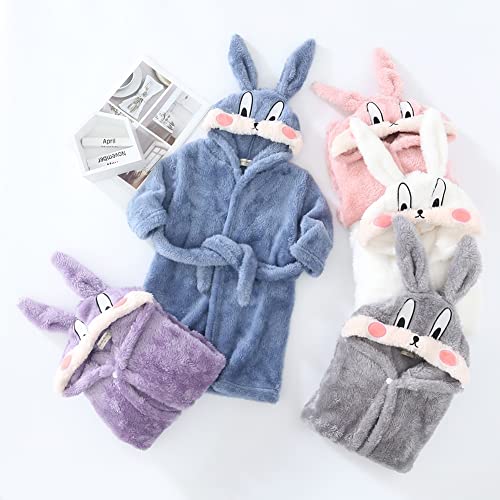 Miyanuby Unisex Bebé Niño Niña Albornoz Franela Suave Manga Larga Animal Sudadera con Capucha Bata Ropa de Dormir Ropa de Hogar para 1-7 años Bebé Niños Niñas Chico Chica Regalo