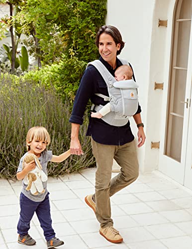 Mochila Portabebé ergonómica Ergobaby Adapt Malla SoftFlex, para recién nacidos, 3 posiciones de transporte, Pearl Grey (BCASFMGRY)