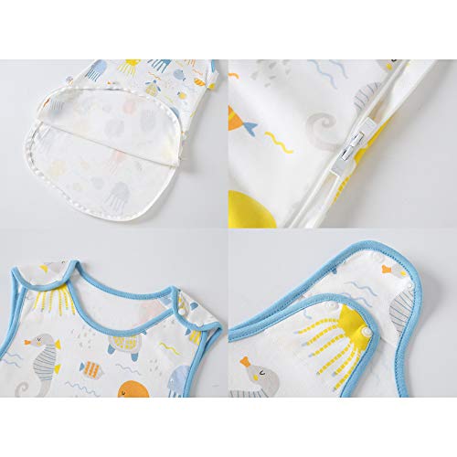 Mosebears Saco de dormir de verano para bebé, diseño de dibujos animados, lavable, 0,5 tog, para niñas y niños, manta portátil sin mangas