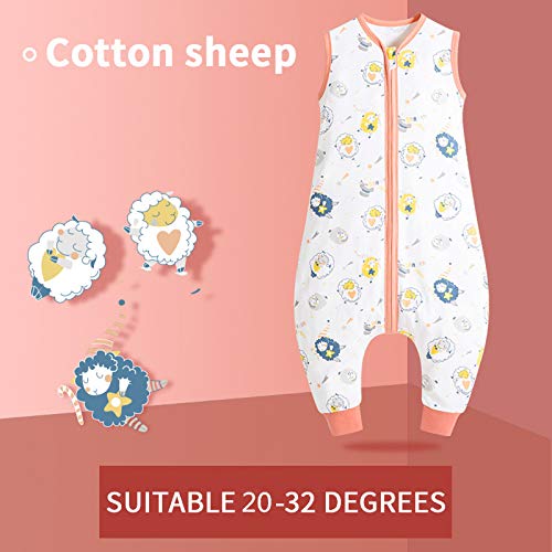 Mosebears Saco de dormir de verano para bebé, diseño de dibujos animados, lavable, 0,5 tog, para niñas y niños, sin mangas, saco de dormir