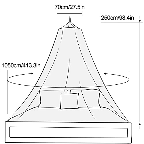 Mosquitera Cama, FANDE Mosquitera Cama Matrimonio, Mosquitera Viaje, Mosquiteras para camas Fácil de Instalación, Dosel para Cama para Cama Individual, Cama Matrimonial, Hamaca y Cuna