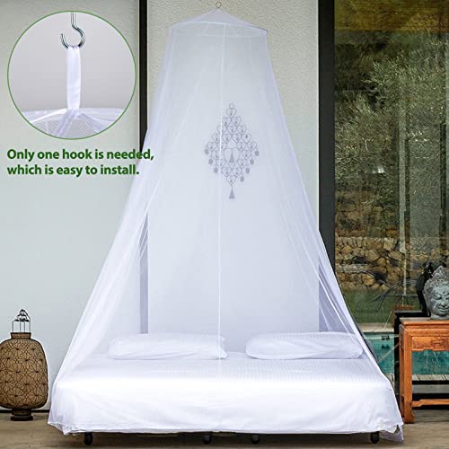 Mosquitera Dosel Tienda, Mosquito Net, Fácil Cama Colgante Canopy Netting Instalación fácil, Mosquitera de Poliéster con domo, para Individual y Cama Matrimonial