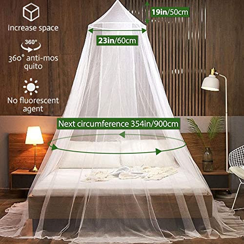 Mosquitera Dosel Tienda, Mosquito Net, Fácil Cama Colgante Canopy Netting Instalación fácil, Mosquitera de Poliéster con domo, para Individual y Cama Matrimonial