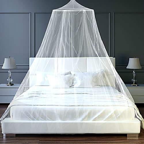 Mosquitera Dosel Tienda, Mosquito Net, Fácil Cama Colgante Canopy Netting Instalación fácil, Mosquitera de Poliéster con domo, para Individual y Cama Matrimonial