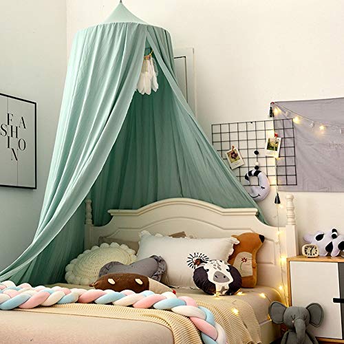 Mosquitera Infantil Niña Mosquiteras para Camas Techo Cúpula Cortinas Del Dosel Habitación de Juego con Cúpula Redonda Lago verde(Altura:2.5M)