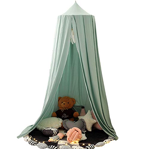 Mosquitera Infantil Niña Mosquiteras para Camas Techo Cúpula Cortinas Del Dosel Habitación de Juego con Cúpula Redonda Lago verde(Altura:2.5M)