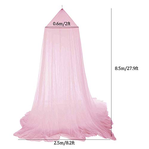 Mosquitera para Camas Individuales y Matrimoniales, Mosquitera Redondo Mosquitera Baldaquino Mosquitera Insectos Antinsectos Cortinas para Individual o Cama Doble Indoor or Exterior Color Rosado