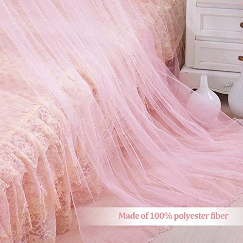 Mosquitera para Camas Individuales y Matrimoniales, Mosquitera Redondo Mosquitera Baldaquino Mosquitera Insectos Antinsectos Cortinas para Individual o Cama Doble Indoor or Exterior Color Rosado