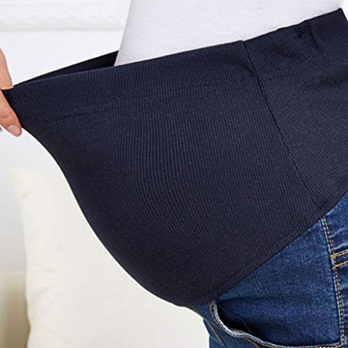 Mujer Embarazada Pantalones Vaqueros Rasgados Pantalones de Maternidad Jeans Agujero Legging Elástico Ropa premamá de Apoya el Abdomen Invierno Primavera