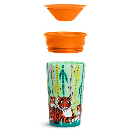 Munchkin Miracle 360 grados Wildlove - Vaso Antiderrames, Set de 2, Rinoceronte/Tigre, 266 ml