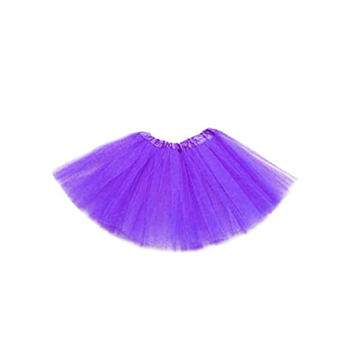 MUNDDY - Tutu Elastico Tul 3 Capas 30 CM de Longitud para niña Bebe Distintas Colores Falda Disfraz Ballet (Envio 48-72h con Seguimiento Desde Madrid) (Morado Oscuro)