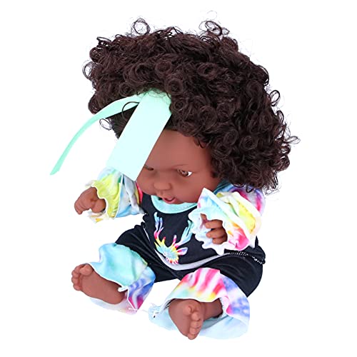 Muñeca Negra Simulada, Muñeca de Niña Negra, Muñeca de Juego para Bebés, Muñecas de Niñas Africanas, Rotación de 360 ​​° para Regalo de Cumpleaños(Antílope teñido anudado Q8-048C)