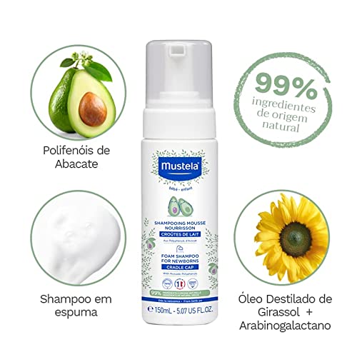 MUSTELA Champú Mousse recién Nacido 150 ml. dosificador foamer, Negro