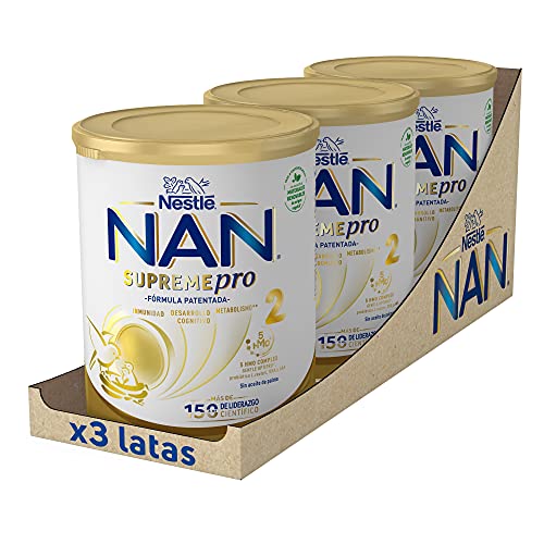 NAN Supreme 2 Leche De Continuación En Polvo Premium 3 latas x 800 g + Supreme 3 Leche De Crecimiento En Polvo Premium, 3 latas x 800 g