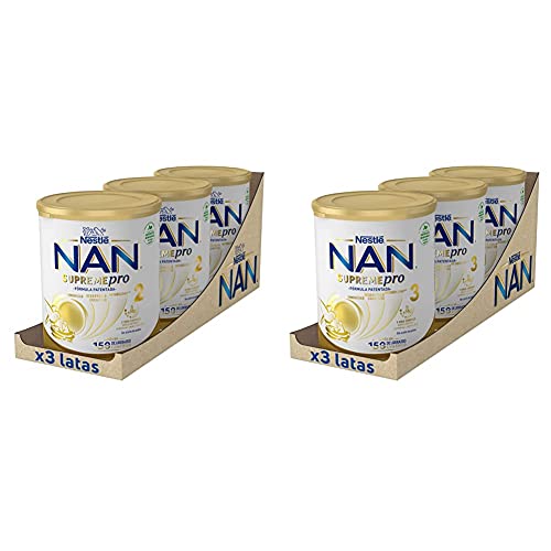 NAN Supreme 2 Leche De Continuación En Polvo Premium 3 latas x 800 g + Supreme 3 Leche De Crecimiento En Polvo Premium, 3 latas x 800 g