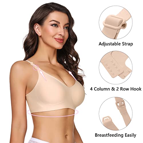 NC Sujetadors Maternidad Mujer Sin Costura Sostén Lactancia Push Up Bralette Premamá Cómodo Dormir