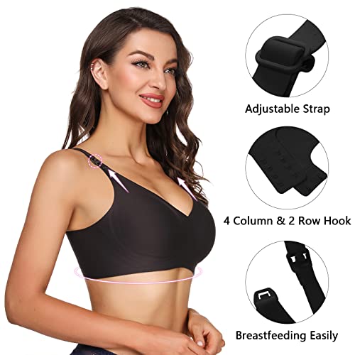 NC Sujetadors Maternidad Mujer Sin Costura Sostén Lactancia Push Up Bralette Premamá Cómodo Dormir