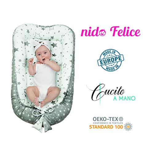 Nido Felice cunas - Reductor De Cuna. recién nacido Reversible|Seguro i Multifuncional Certificado OEKO-TEX® |Universal,Paragolpes ergonómico para el bebé |Cambiador|