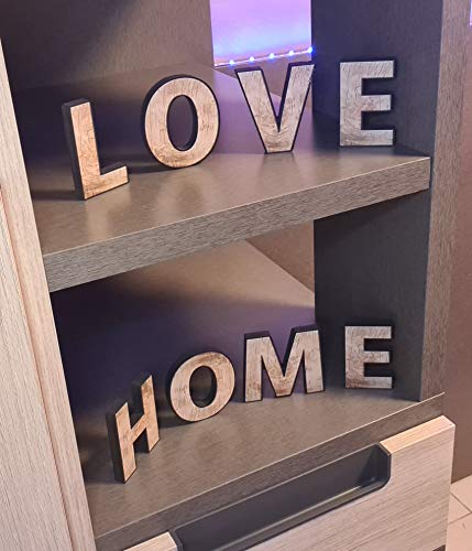 NivellPublicitari Letras Decorativas - Letras Madera en PVC - Letras Pared - Letras Nombres - Nombre Personalizado - Texto Personalizado… (6 x 8 cm, Perfil Negro)