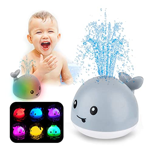 NIWWIN Bebés y Primera Infancia Juguetes de baño,Juguete de pulverización de Agua automática de Ballena,Niños Piscina Bañera Play Toys Water. Apagado por la batería Tiene Luces de Flash Coloridas