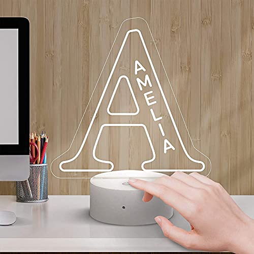 Nombre personalizado Luz de noche LED Neón, Lámpara de letras personalizadas 7 colores Alfabeto Luz de noche con letras LED Personalizado Cualquier nombre / Decoración de palabras Luz de noche LED