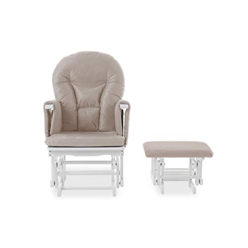 Obaby Sillón y taburete reclinables, color blanco con cojín de arena