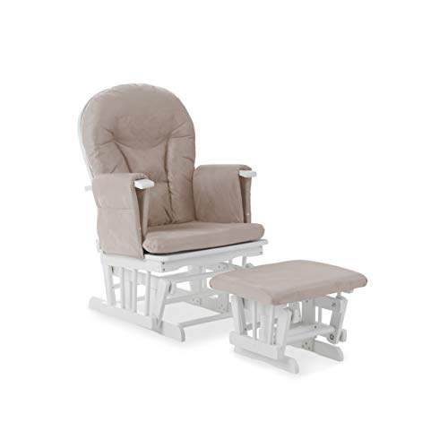 Obaby Sillón y taburete reclinables, color blanco con cojín de arena