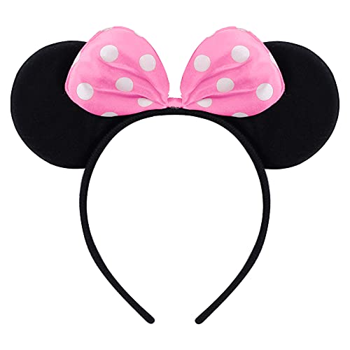 OBEEII Minnie Conjunto de Ropa para Bebé Niñas Princesa Disfraz Mono de Mangas Corta con Hombros con Lentejuelas con Cuello Redondo Vestido de Tul Tutú de Lunares Y Diadema 3 Piezas 2 Años