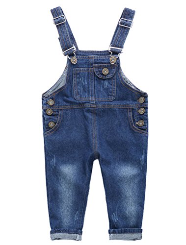 Odziezet Pichi Pantalones de Petos Niños Niñas Vaquero Azul Primavera Verano Otoño 1-7 años