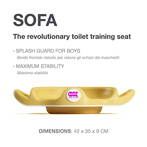 OKBABY Sofa - Asiento reductor de WC con bordes antideslizantes - Asas Anchas y Elevadas para la Máxima Estabilidad al Niño - Amarillo