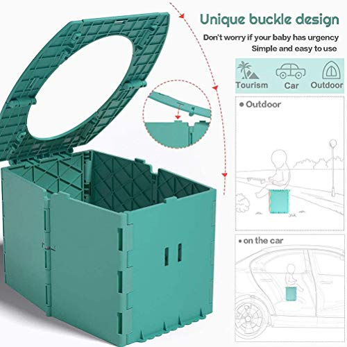 Orinal para Bebé, Inodoro de Viaje Plegable Portátil Al Aire Libre con Forros y Bolsa de Almacenamiento para Niños Pequeños/Niños, Asiento de Entrenamiento para Orinal, Entrenador, Ahorro de Espacio