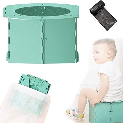 Orinal para Bebé, Inodoro de Viaje Plegable Portátil Al Aire Libre con Forros y Bolsa de Almacenamiento para Niños Pequeños/Niños, Asiento de Entrenamiento para Orinal, Entrenador, Ahorro de Espacio