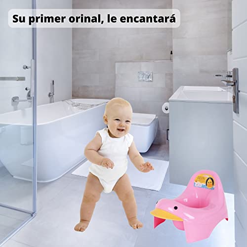 Orinales Infantiles, Orinal Bebe, WC niños, Vater para Niños a partir de 2 años, Orinal Infantil en forma de Pato en 2 Colores (Rosa)