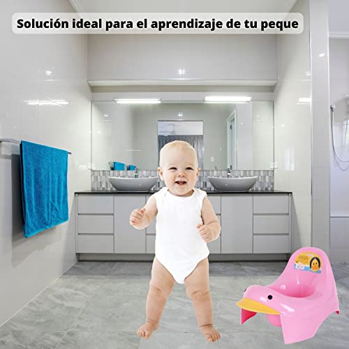 Orinales Infantiles, Orinal Bebe, WC niños, Vater para Niños a partir de 2 años, Orinal Infantil en forma de Pato en 2 Colores (Rosa)