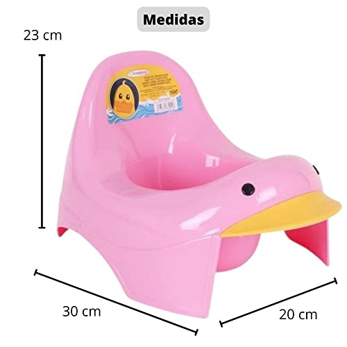 Orinales Infantiles, Orinal Bebe, WC niños, Vater para Niños a partir de 2 años, Orinal Infantil en forma de Pato en 2 Colores (Rosa)