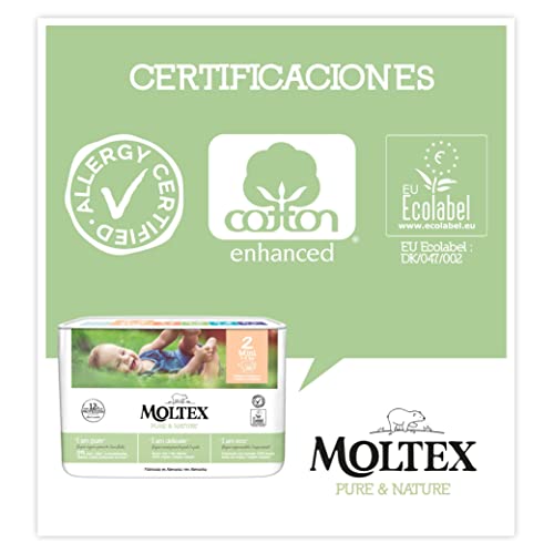 Pack ahorro ?Pañales T2 (3-6 kg) Moltex Pure & Nature 144 Uds