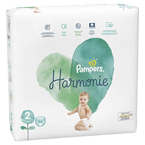 Pampers Harmonie Talla 2 86 Pañales 4-8 kg – Pack de 2