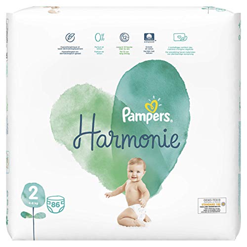 Pampers Harmonie Talla 2 86 Pañales 4-8 kg – Pack de 2