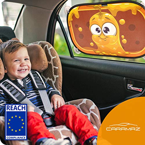 Parasol coche bebé con protección UV 50 x 30 cm - Protección del sol y el calor, parasol coche infantil con ventosas y bolsa de transporte