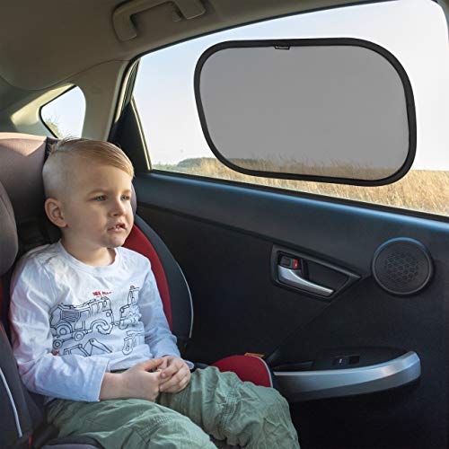 Parasol Coche Infantil, Nueva Versión Mejorada (2 unidades) - Parasol Autoadhesivo para Proteger de los Dañinos Rayos UV - Cubierta de Ventana Lateral Trasera para Bebé - Universal