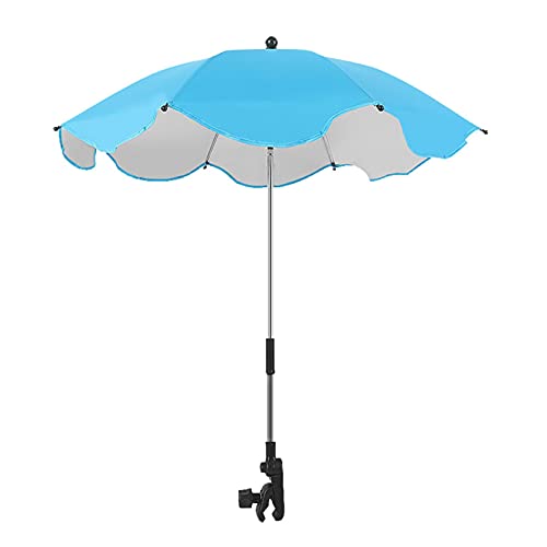 Parasol para Cochecito,Sombrilla Universal Carrito de Bebé para Protección UV,Parasol coche infantil lateral lateral grande,Paraguas universal para cochecito de bebé 78 * 49cm (Azul)